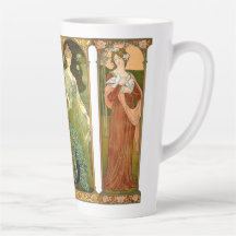 Jugendstil Lady Bird Swan Peacock Dove Latte Tasse