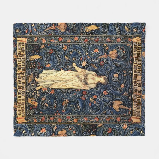 Jugendstil Lady Blume Bird Rabbit Fleece Blanken (Vorderseite (Horizontal))