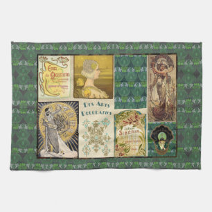 Jugendstil Ladys Teattuch Geschirrtuch