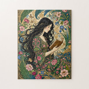 Jugendstil Lesen im Garten Puzzle