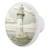 Jugendstil-Leuchtturm-Imitate Relief Light Mini Bl Keramikknauf (Rechts)