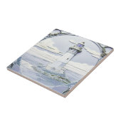 Jugendstil-Leuchtturm Imitats Relief Light Blue Fliese (Seite)
