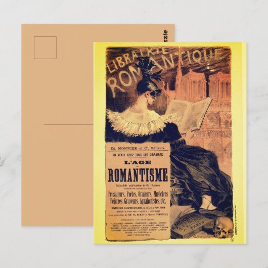 Jugendstil-Librairie romantique gotische Grasse Postkarte (Vorne/Hinten)