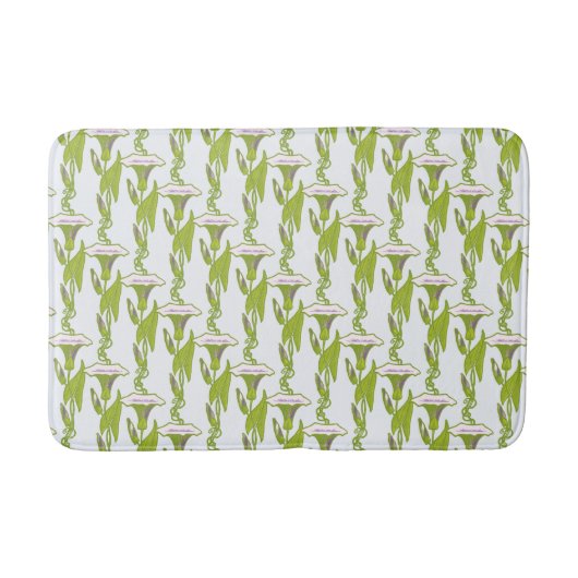 Jugendstil-Licht Ipomoea Tapete im Blumenmuster Ku Badematte (Vorderseite)