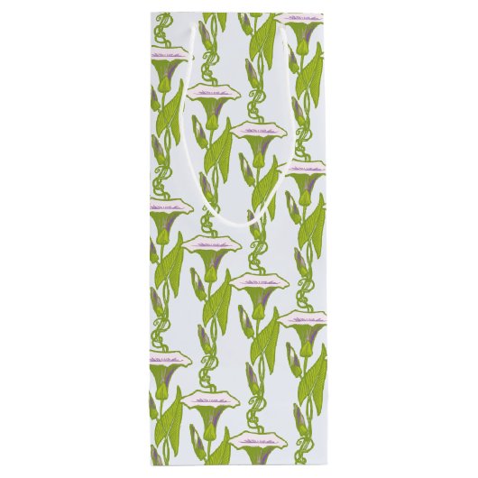 Jugendstil-Licht Ipomoea Tapete im Blumenmuster Ku Geschenktüte Für Weinflaschen (Rückseite)