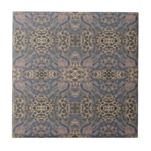 Jugendstil Lila Mauve Braun Spiegel Art Pattern Fliese