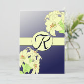 Jugendstil-Lilien Einladung Hochzeit (Stehend Vorderseite)