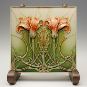 Jugendstil-Lilien Fliese