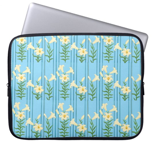 Jugendstil-Lilien Laptopschutzhülle (Vorderseite)