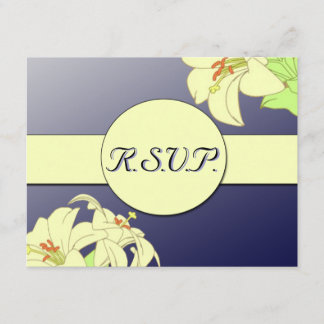 Jugendstil-Lilien Wedding R.S.V.P. RSVP Karte