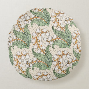 Jugendstil-Lilienblütenmuster LRG Rundes Kissen