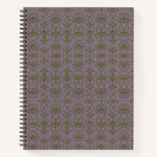 Jugendstil-Lilienranken-Bronze-Notizbuch Notizblock