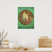 Jugendstil-Lorbeer von Alphonse Mucha Poster (Küche)