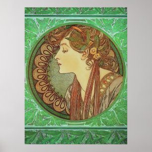 Jugendstil-Lorbeer von Alphonse Mucha  Poster