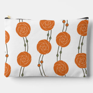 Jugendstil Mackintosh-Rosenstreifen Orange Zubehörtasche