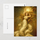 Jugendstil-Mädchen greift nach den Sternen Postkarte (Vorne/Hinten)