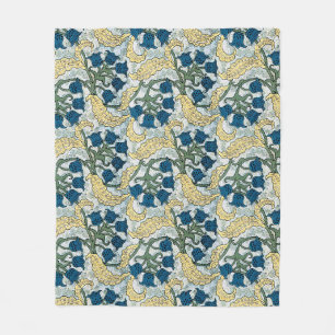 Jugendstil Maiglöckchen-Blüte Verneuil Fleecedecke