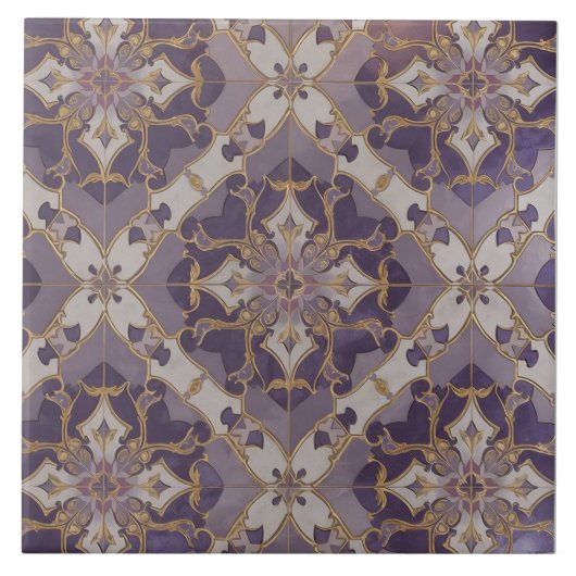 Jugendstil Marokkanisches Muster Keramikfliese (Vorderseite)