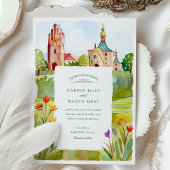 Jugendstil Mathildenhöhe Darmstadt Wassercolor Einladung