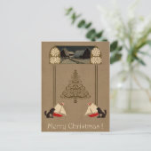 Jugendstil Merry Christmas Postkarte (Stehend Vorderseite)