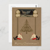Jugendstil Merry Christmas Postkarte (Vorne/Hinten)