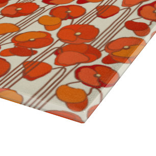 Jugendstil-Mohn-Glas-Schneidbrett Schneidebrett