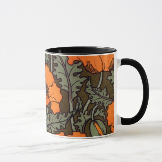 Jugendstil-Mohnblumen Tasse (Rechts)
