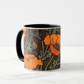 Jugendstil-Mohnblumen Tasse (Vorderseite Links)