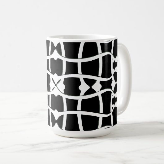 Jugendstil-Monochrommuster Kaffeetasse (VorderseiteRechts)