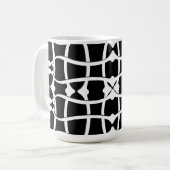 Jugendstil-Monochrommuster Kaffeetasse (Vorderseite Links)