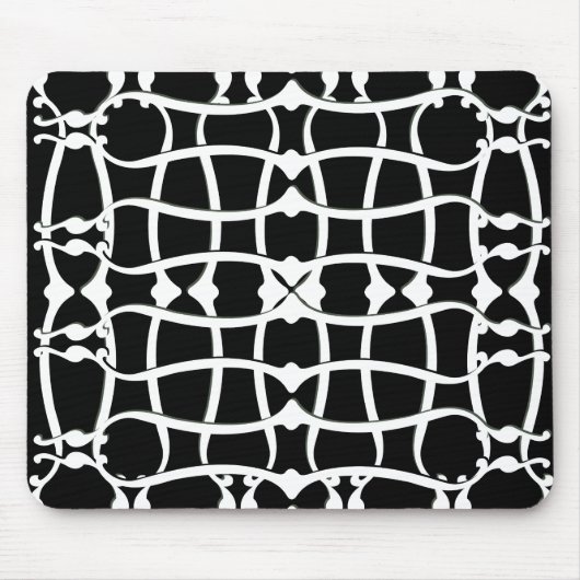 Jugendstil-Monochrommuster Mousepad (Vorne)