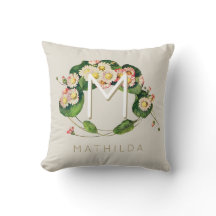 Jugendstil-Monogramm mit Gänseblümchen-Kranz zur P