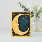 Jugendstil-Moon-Illustration Postkarte (Stehend Vorderseite)