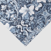 Jugendstil Morris Blume blau-weiß Seidenpapier (Detail)