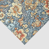 Jugendstil Morris Elfenbeinkupfer Pastellblau Blum Seidenpapier (Detail)