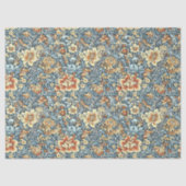 Jugendstil Morris Elfenbeinkupfer Pastellblau Blum Seidenpapier (Vorderseite)