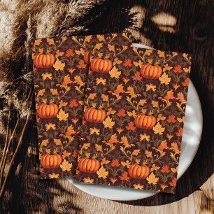 Jugendstil Morris Herbstliche Herbstlaub Kürbis Seidenpapier