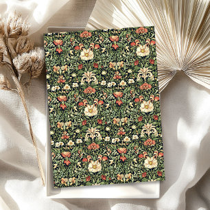 Jugendstil Morris Pastellgrün Pfirsichblüte Blume Seidenpapier