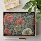 Jugendstil Morris Terracotta Blume Pastellgrün Seidenpapier (Geschenk)