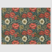 Jugendstil Morris Terracotta Blume Pastellgrün Seidenpapier (Vorderseite)