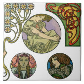 Jugendstil, Mucha Fliese (Vorderseite)