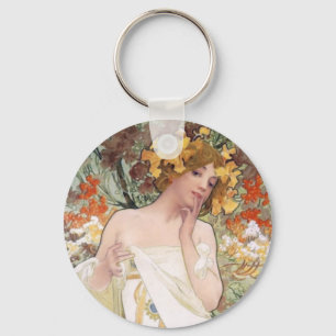 Jugendstil - Mucha - Parfümwerbung Schlüsselanhänger