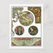 Jugendstil, Mucha Postkarte (Vorderseite)