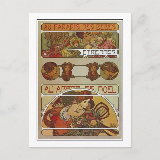 Jugendstil, Mucha Postkarte (Vorderseite)