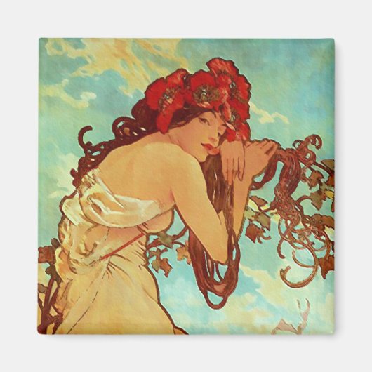 Jugendstil - Mucha - Sommer Magnet (Vorne)