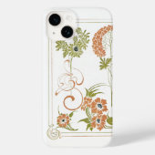 Jugendstil Muchal abstrakte Kunstpfirsich Case-Mate iPhone Hülle (Rückseite)