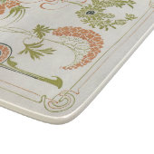 Jugendstil Muchal abstrakte Kunstpfirsich Schneidebrett (Ecke)