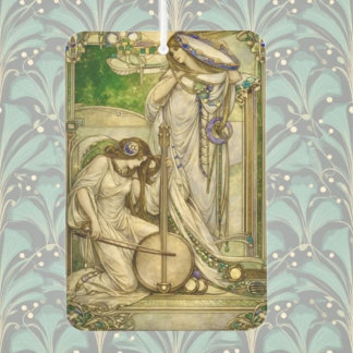 Jugendstil Musikmädchen Vintage-Illustration Autolufterfrischer