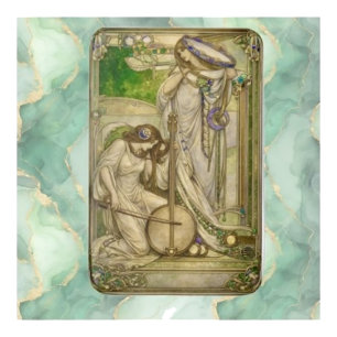 Jugendstil Musikmädchen Vintage-Illustration Badematte