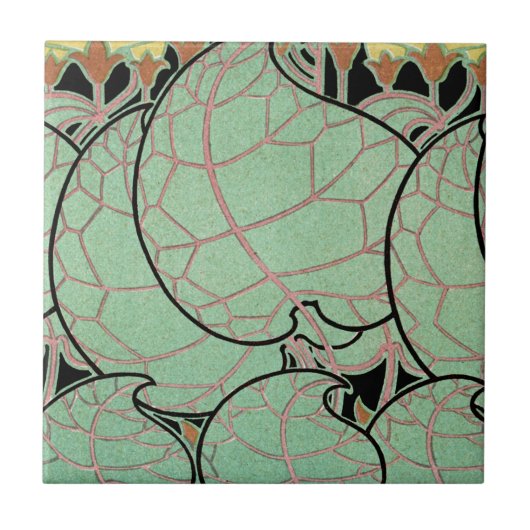 Jugendstil-Muster #10 Fliese (Vorderseite)